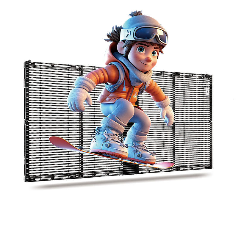 Écran LED transparent HT 500*1000 mode multi-installation 3D Paroi vidéo transparent